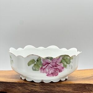 Antique Rosenthal Crown RC Crysantheme Scalloped Rim Deep Bowl Bavarian China